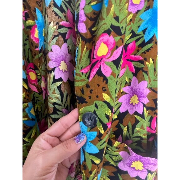 Block Island Petites By Marina Pappas Women's Floral Blazer Size 5 Vintage - Picture 6 of 7